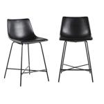 Walker Edison Xuma Black Faux Leather Counter Stools