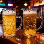 42oz Clear Plastic Beer Mugs with Handles - Set of 2