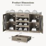 Jocoevol Large Coffee Bar Cabinet with Mini Fridge