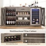 Jocoevol Large Coffee Bar Cabinet with Mini Fridge