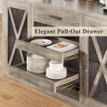 Jocoevol Large Coffee Bar Cabinet with Mini Fridge