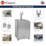 Kegco Dual Tap Stainless Steel Beer Dispenser