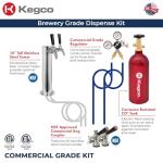 Kegco Dual Tap Stainless Steel Beer Dispenser