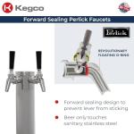 Kegco Dual Tap Stainless Steel Beer Dispenser