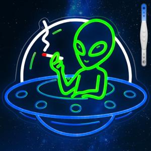 Alien UFO Neon Wall Sign for Man Cave