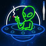 Alien UFO Neon Wall Sign for Man Cave
