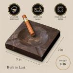 Genuine Marble Cigar Ashtray with Four Rests