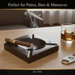 Genuine Marble Cigar Ashtray with Four Rests