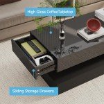 High Glossy LED Coffee Table for Man Cave
