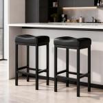Set of 2 Padded Saddle-Seat Bar Stools