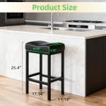 Set of 2 Padded Saddle-Seat Bar Stools