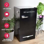 Retro Black Mini Bar Fridge with Bottle Opener