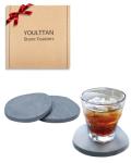 Stylish Dark Gray Diatomaceous Earth Coasters - 2 Pack