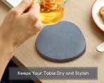 Stylish Dark Gray Diatomaceous Earth Coasters - 2 Pack