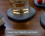 Stylish Dark Gray Diatomaceous Earth Coasters - 2 Pack