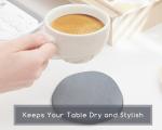 Stylish Dark Gray Diatomaceous Earth Coasters - 2 Pack