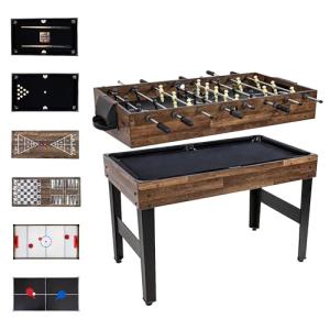 Sunnydaze 10-in-1 Multi-Game Table - Dark Wood