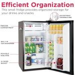 Retro Black Mini Bar Fridge with Bottle Opener