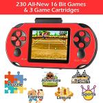 Handheld 16-Bit Retro Game Console - Red