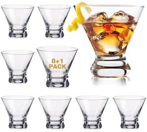 Mfacoy Stemless Martini Glass Set of 9