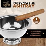 Compact Stainless Steel Ashtray for Solo Smokers