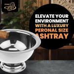 Compact Stainless Steel Ashtray for Solo Smokers