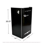 Retro Black Mini Bar Fridge with Bottle Opener