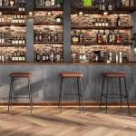 Industrial Counter Height Bar Stools Set of 2