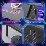 Bestier 42" LED Coffee Table with Storage Doors