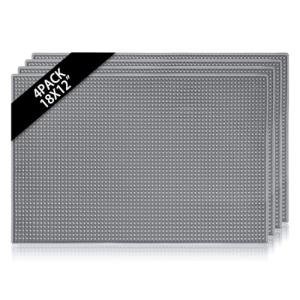 4-Pack Gray Rubber Non-Slip Bar Mats