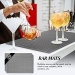 4-Pack Gray Rubber Non-Slip Bar Mats
