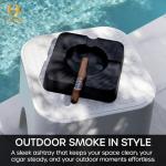 Unbreakable Outdoor Cigar Ashtray with 4 Rests