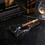 Genuine Marble Cigar Ashtray with Single Rest