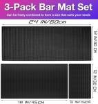 3-Pack Non-Slip Rubber Bar Mats for Home Use