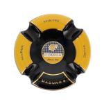 Black and Gold Round Cigar Ashtray with 4 Rests