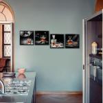 Whiskey Bottle Canvas Wall Art Set of 4