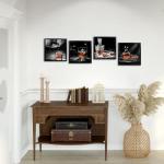 Whiskey Bottle Canvas Wall Art Set of 4