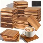 60 Pcs Acacia Wood Coasters for DIY Crafts