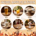 60 Pcs Acacia Wood Coasters for DIY Crafts