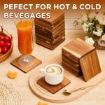 60 Pcs Acacia Wood Coasters for DIY Crafts