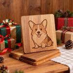 60 Pcs Acacia Wood Coasters for DIY Crafts