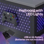 Bestier 42" LED Coffee Table with Storage Doors
