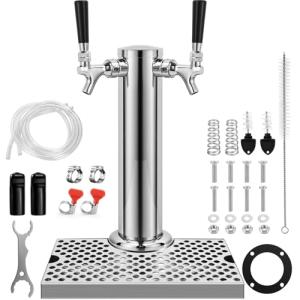 Dual Tap Kegerator Tower Kit with Drip Tray