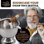 Stinky Cigar Tall Windproof Ashtray - Silver