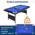 Portable 6-7 ft Folding Pool Table for Man Cave
