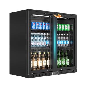 Back Bar Cooler with LED Lighting and Glass Doors