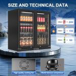 Back Bar Cooler with LED Lighting and Glass Doors