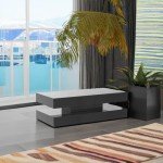 High Glossy LED Coffee Table for Man Cave