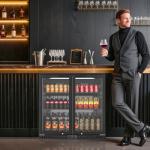 Back Bar Cooler with LED Lighting and Glass Doors