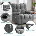 Massage Recliner Chair with Heat, Vibration, and Cup Holders